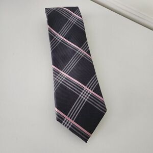 Michael Kors Men's Necktie | Plaid | Charcoal Gray